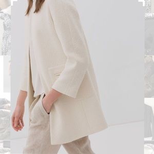 zara collarless jacket